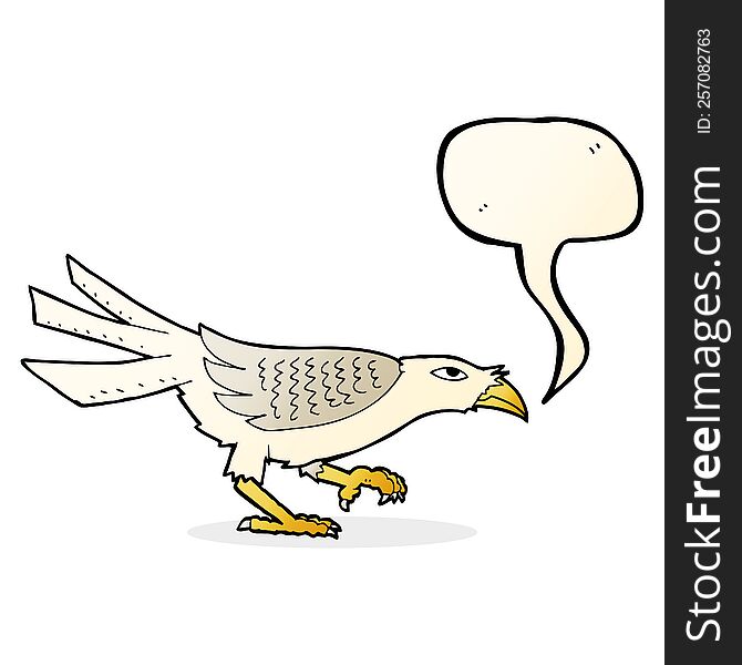 Cartoon Bird With Speech Bubble