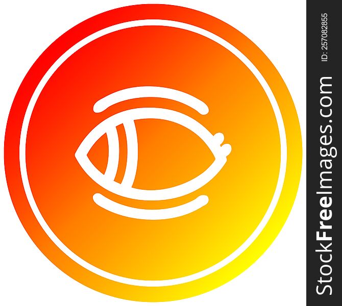 staring eye circular in hot gradient spectrum