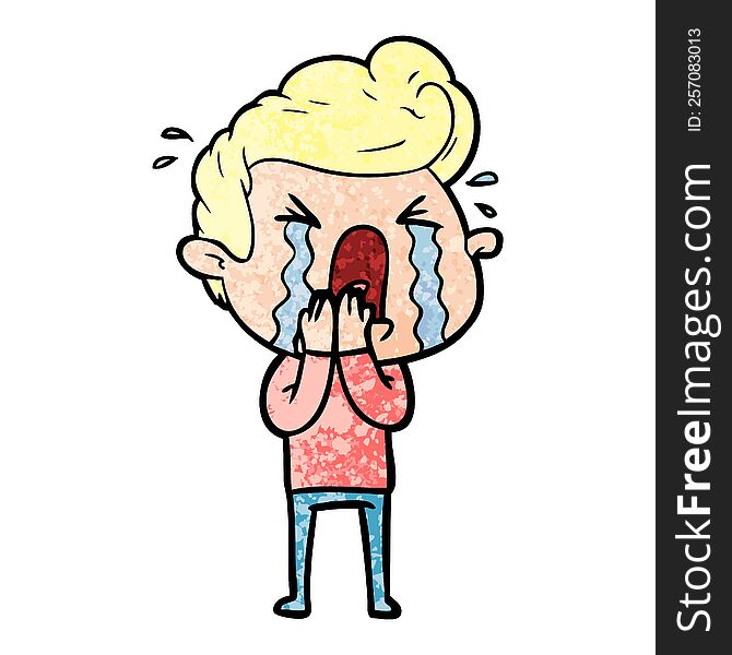 cartoon crying man. cartoon crying man