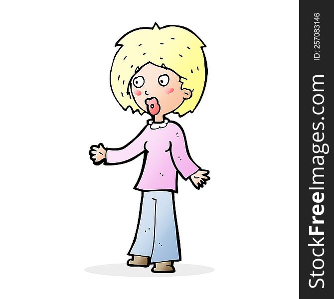 cartoon surprised woman