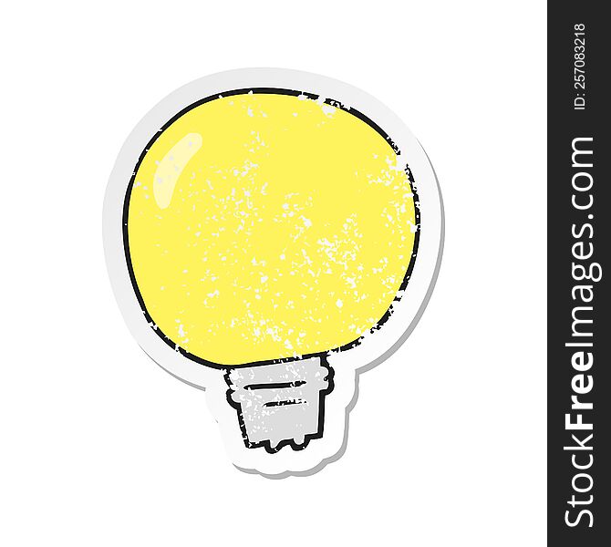 retro distressed sticker of a cartoon light bulb