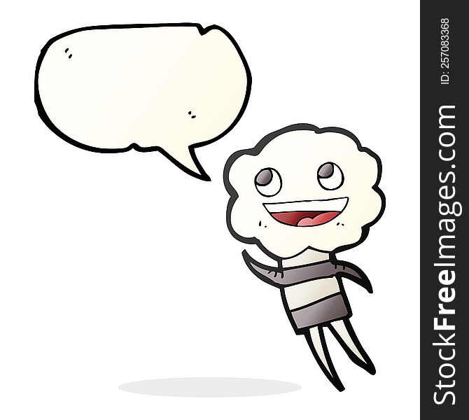 freehand drawn speech bubble cartoon cute cloud head creature