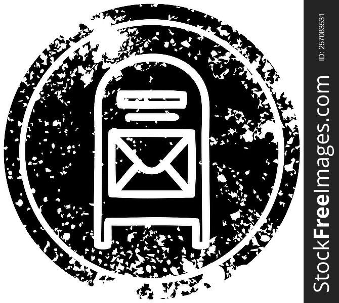 mail box distressed icon symbol