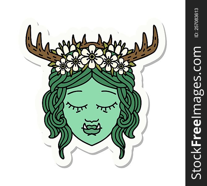Orc Druid Character Face Sticker