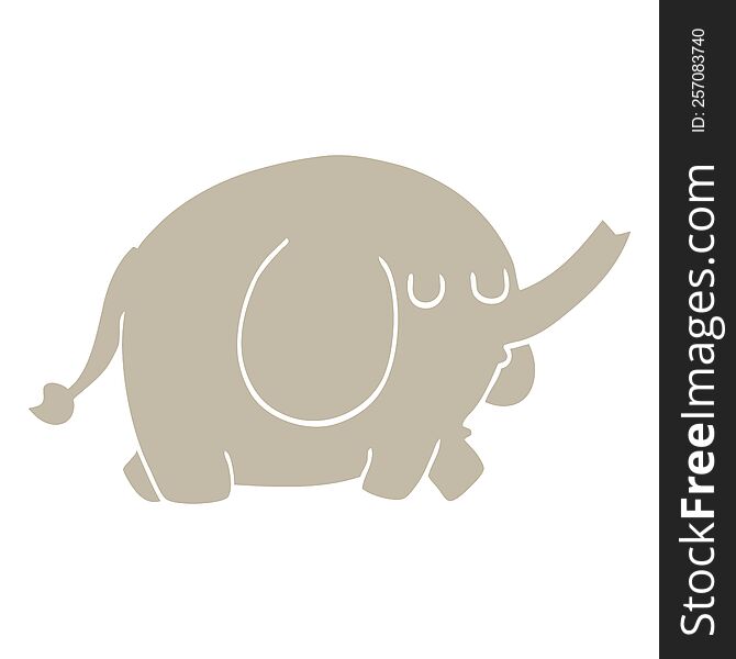 Flat Color Style Cartoon Elephant