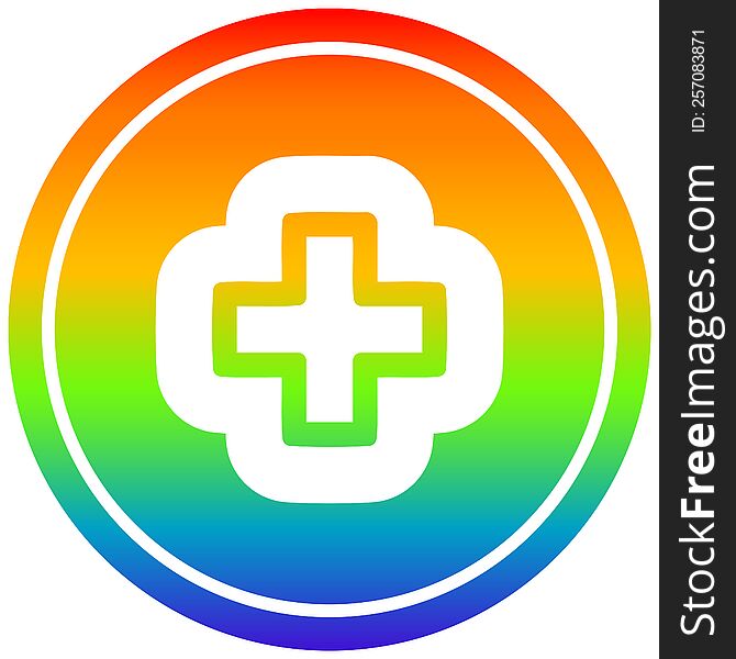 Addition Symbol Circular In Rainbow Spectrum