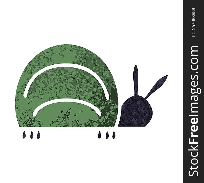 Retro Illustration Style Cartoon Green Bug