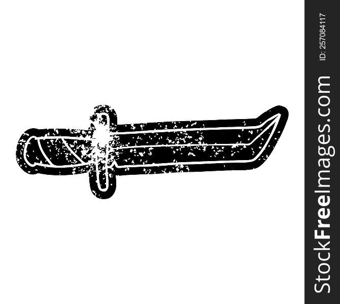 Grunge Icon Drawing Of A Short Dagger