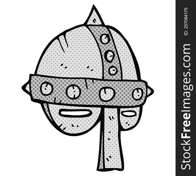 freehand drawn cartoon medieval helmet