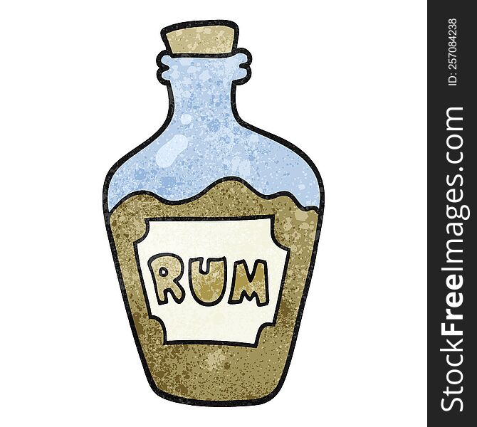 freehand textured cartoon rum bottle