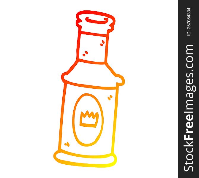 Warm Gradient Line Drawing Cartoon Alcoholic Drink