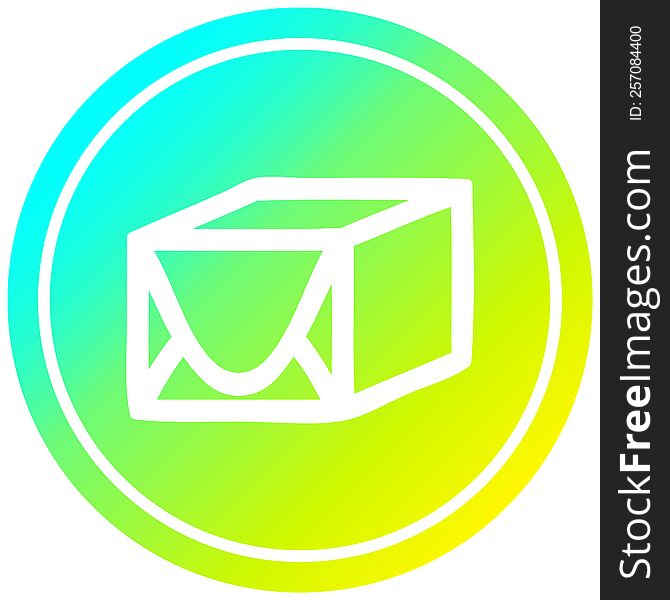 wrapped parcel circular icon with cool gradient finish. wrapped parcel circular icon with cool gradient finish