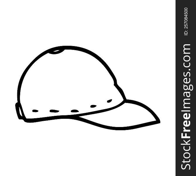 line drawing cartoon baseball cap