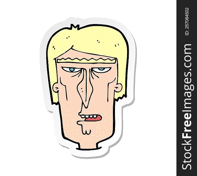 sticker of a cartoon angry face