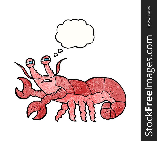 Thought Bubble Textured Cartoon Lobster