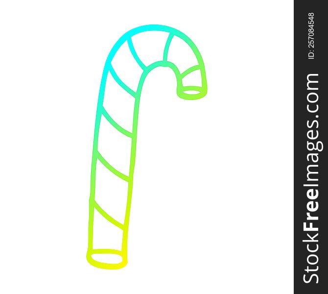 cold gradient line drawing of a cartoon pink candy canes