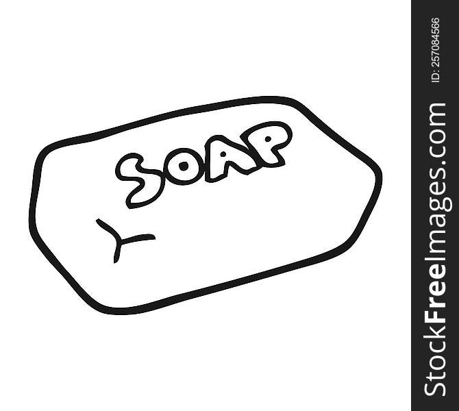 freehand drawn black and white cartoon soap