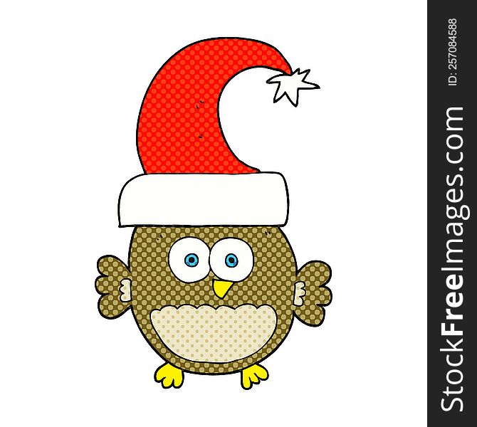 Cartoon Little Christmas Owl