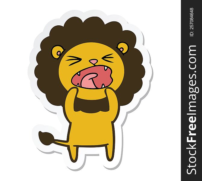 sticker of a cartoon lion