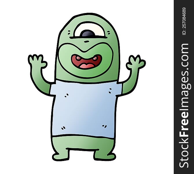 Cartoon Doodle Alien Monster