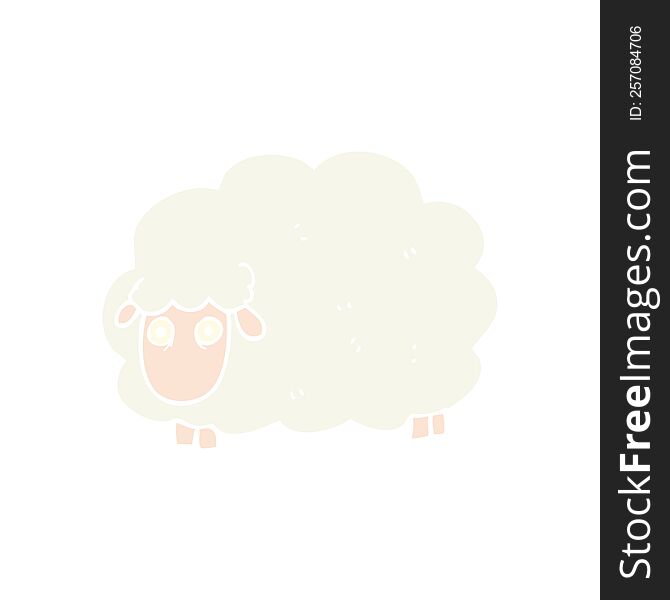 Flat Color Illustration Of A Cartoon Farting Sheep