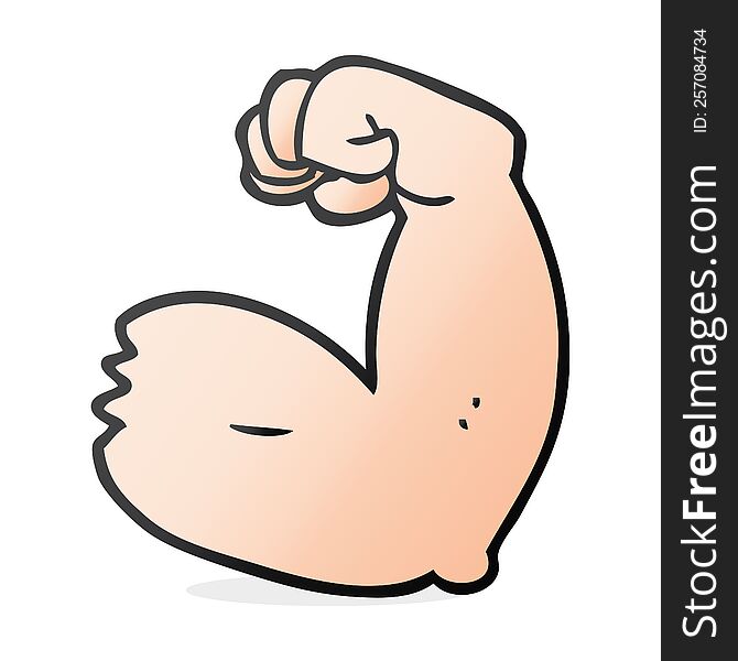 cartoon strong arm flexing bicep