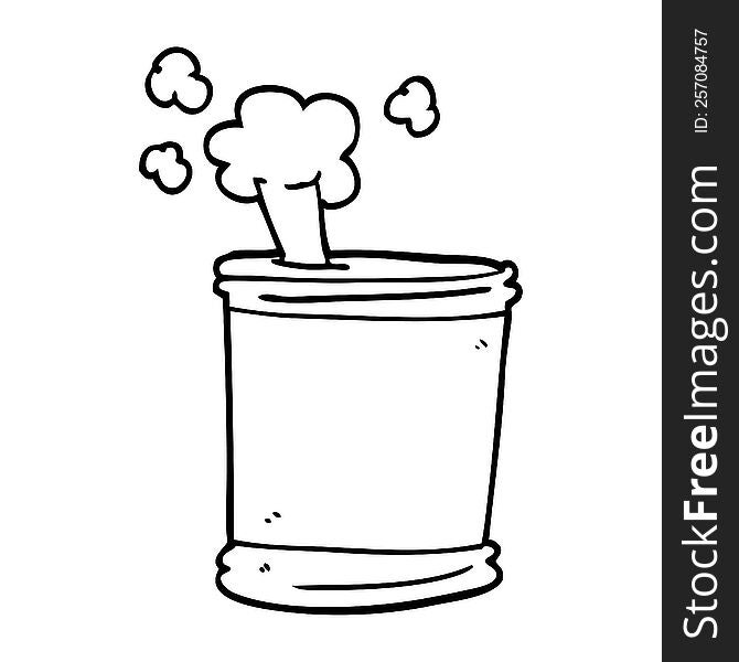 line drawing cartoon can of beer