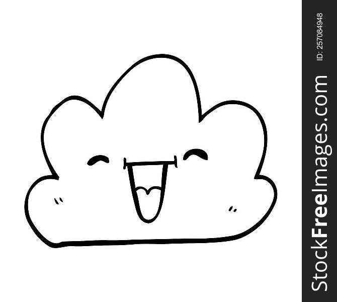 line drawing cartoon expressive weather cloud