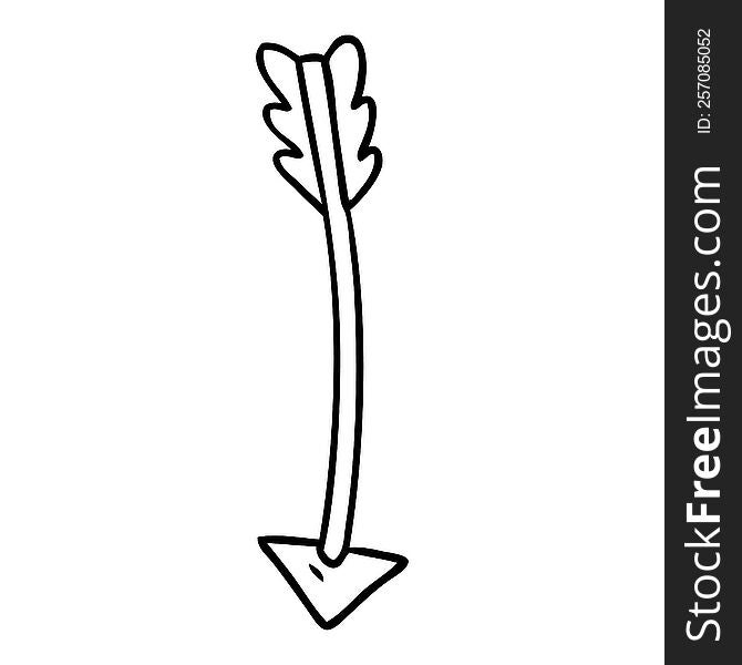 hand drawn line drawing doodle of an arrow
