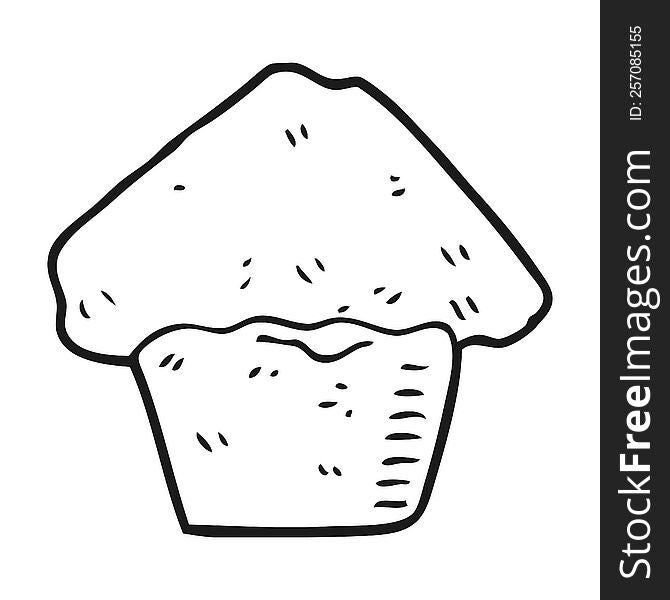 Black And White Cartoon Strawberry Muffin