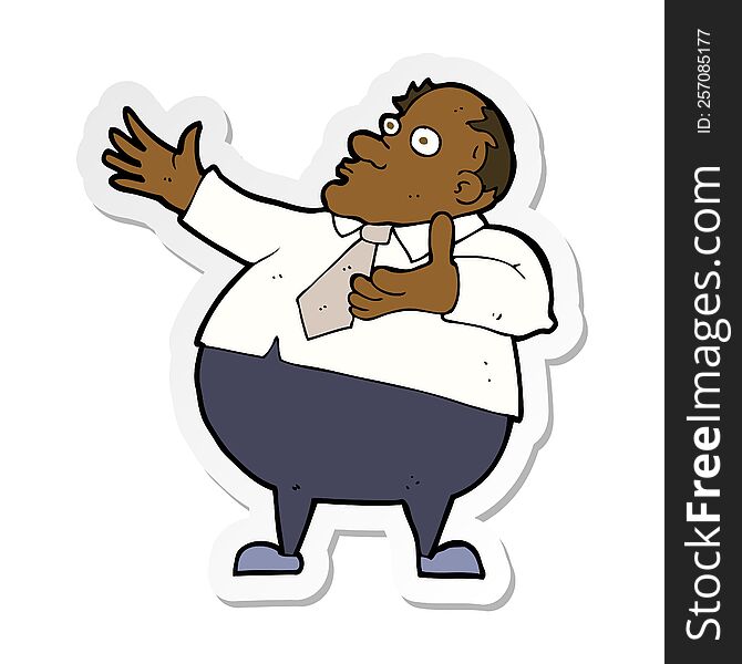 Sticker Of A Cartoon Exasperated Middle Aged Man