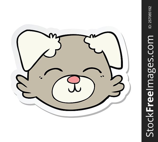 Sticker Of A Cartoon Dog Face