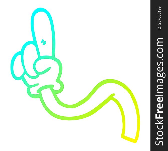 cold gradient line drawing of a cartoon hand gestures