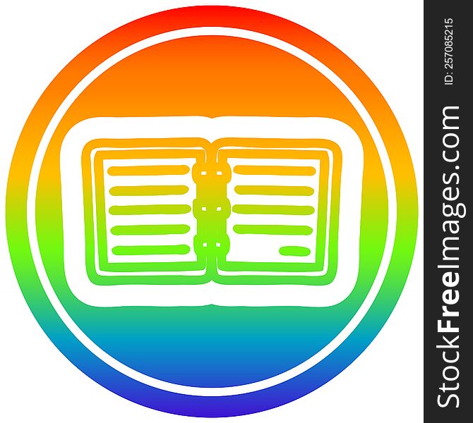 note book circular icon with rainbow gradient finish. note book circular icon with rainbow gradient finish