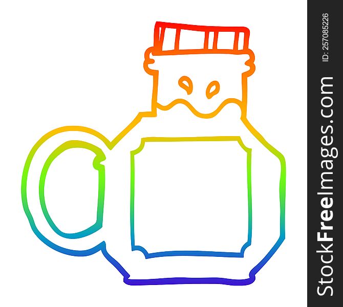 Rainbow Gradient Line Drawing Cartoon Honey