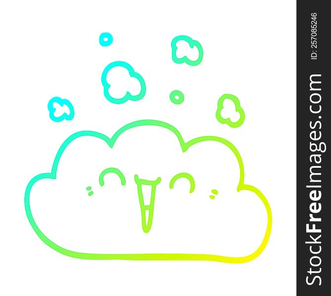 Cold Gradient Line Drawing Cartoon Smoke Cloud