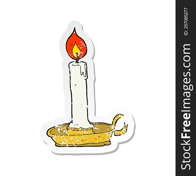 retro distressed sticker of a cartoon burning candle