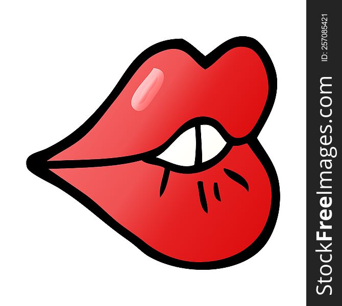 vector gradient illustration cartoon pouting lips