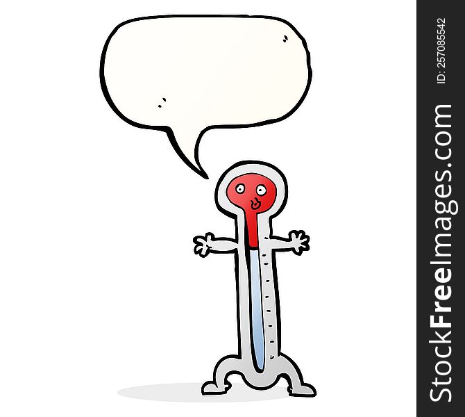cartoon thermometer with speech bubble