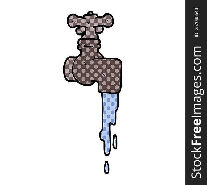comic book style cartoon dripping faucet