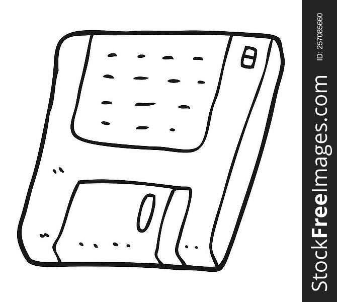 Black And White Cartoon Old Computer Disk