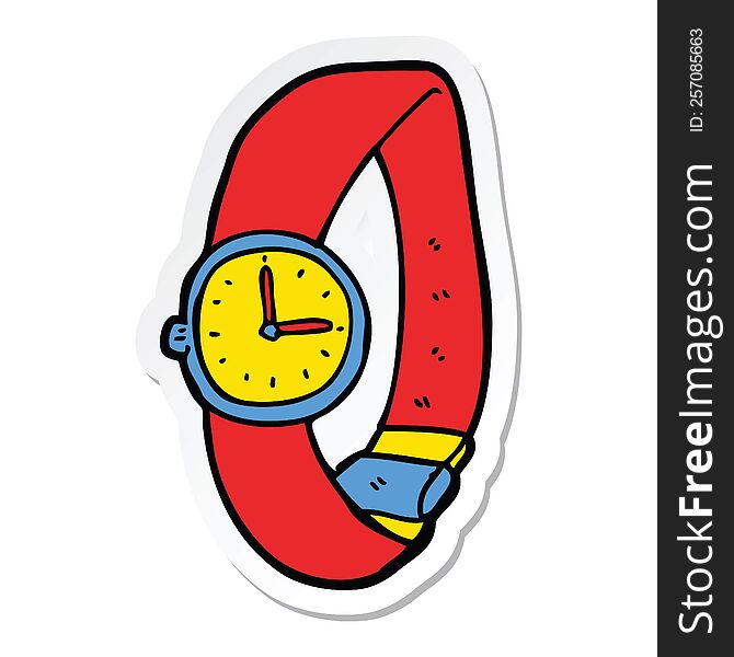 sticker of a cartoon wrist watch