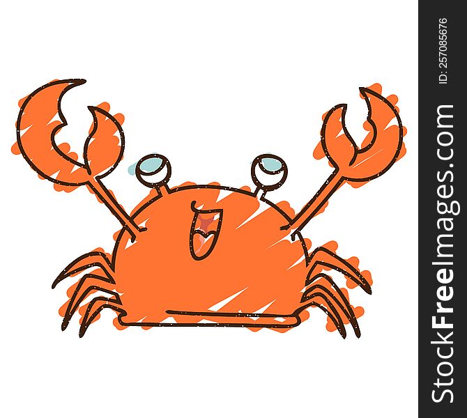Happy Crab Chalk Drawing