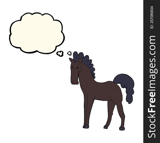 Cartoon Horse With Thought Bubble