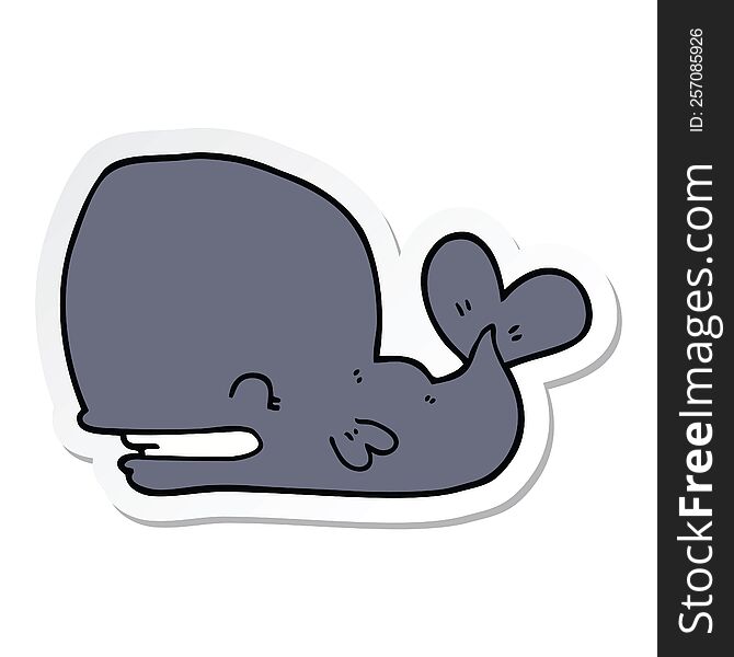 sticker of a cartoon whale