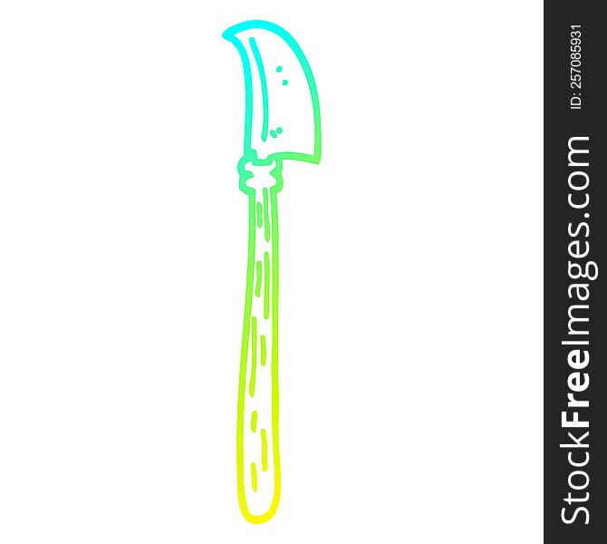Cold Gradient Line Drawing Cartoon Dagger