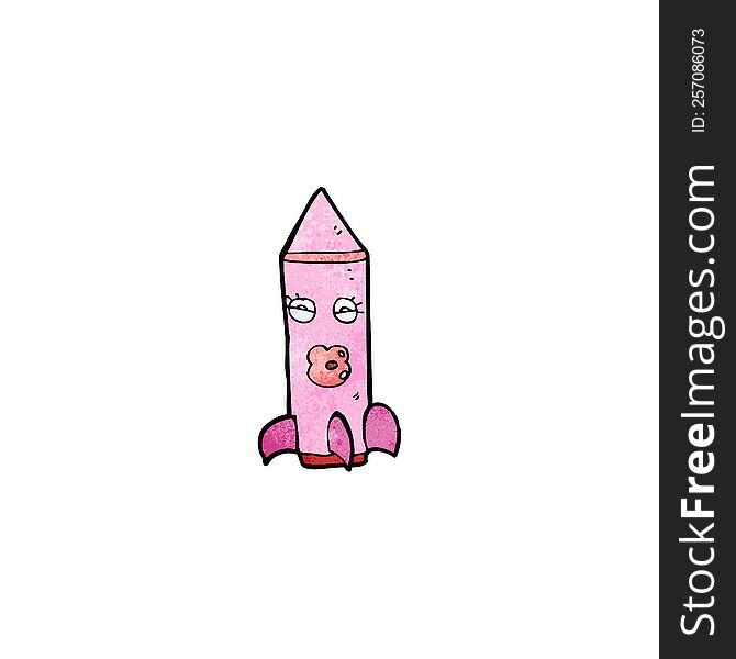 cartoon pink rocket