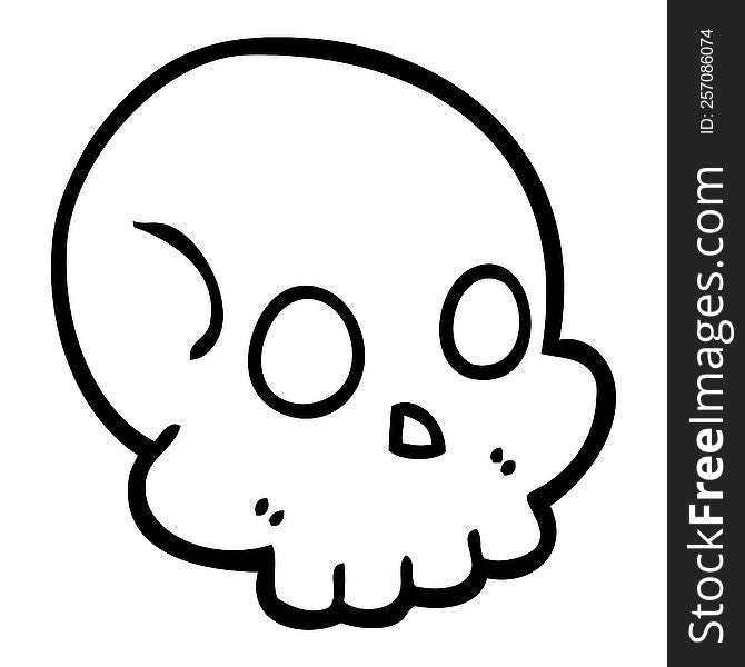 black and white cartoon skull