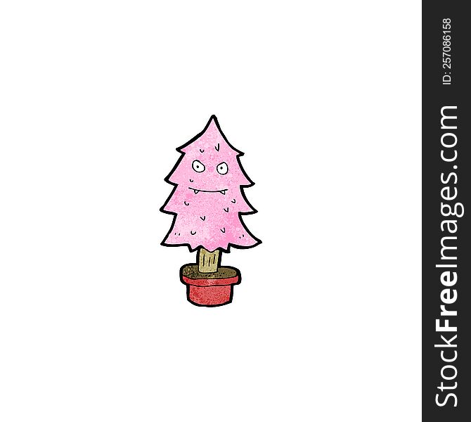 cartoon pink christmas tree