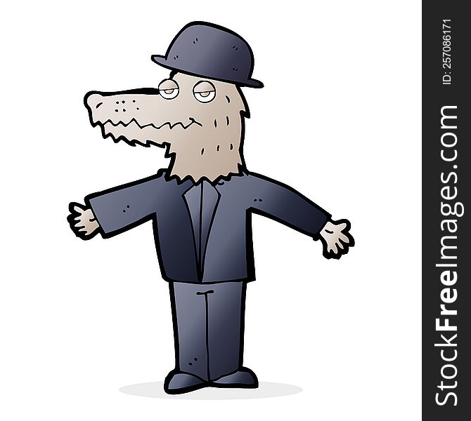 cartoon werewolf wearing hat